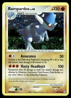2007 Pokemon - Mysterious Treasures Rampardos Stage 2/Rare #33