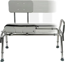 DMI Tub Transfer Bench and Shower Chair with Non Slip Aluminum Body