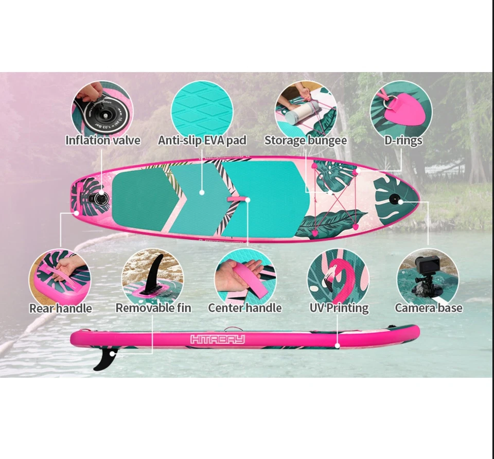 HITABAY Flamingo Aufblasbares Stand-up-Paddleboard SUP-Board Direktverkauf - Bild 3 von 4