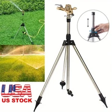 Impact Sprinkler on Tripod Base Large Area Water Sprinkler for Lawn Yard Garden