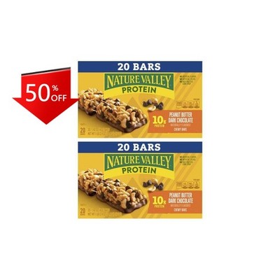 Nature Valley 2 Pack/28.4oz/20ct Each Chewy Bar Peanut Butter Dark Chocolate