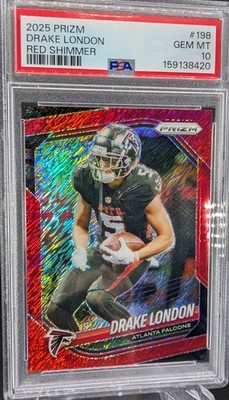 2025 Panini Prizm Drake London Red Shimmer 9/49 - PSA 10 #198