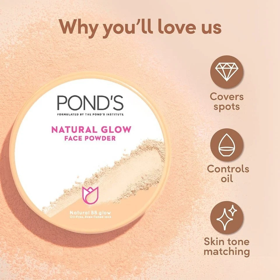 POND's Natural Glow Face Matte Powder For Normal Skin Shade BB Glow 30g X 2 - Image 4 of 4
