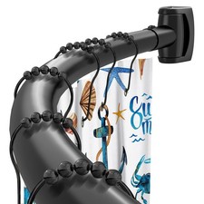 Black Curved Shower Curtain Rod 33-78 Inches Adjustable Splicing Design Need ...