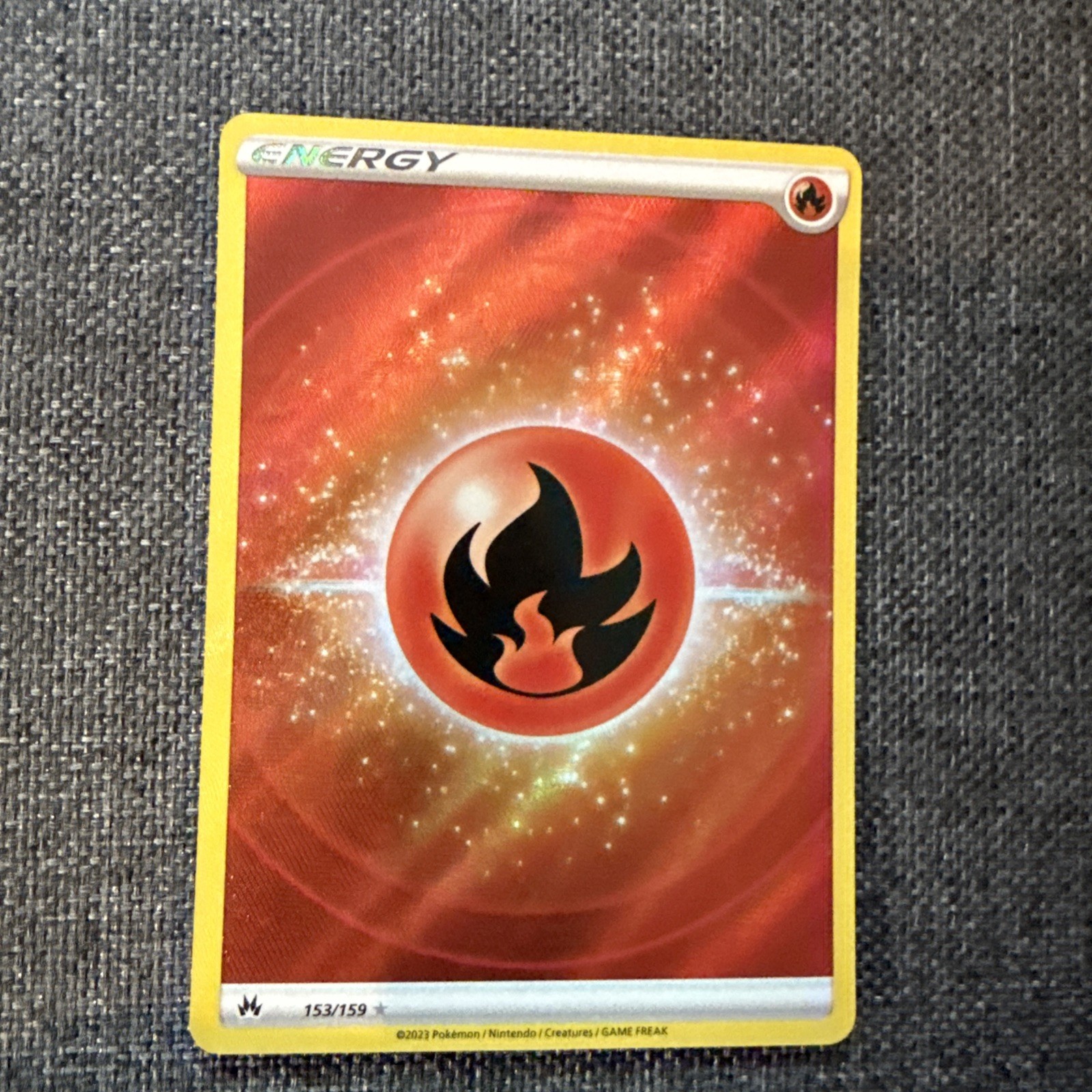 Pokémon TCG Fire Energy (Texture Art) Crown Zenith 153/159 Holo Ultra Rare NM