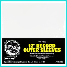 100 12" Record Outer Sleeves - Archival Quality, Super Clear BOPP - 12-3/4" x...