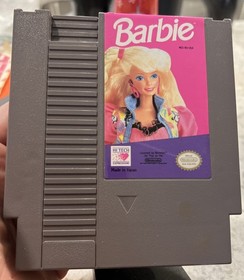 1991 Barbie NES Nintendo Game Cartridge-w-Protective Sleeve 1985 Made In Japan