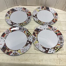 Vajilla Gibson Melamina Puente Tarjetas de Juego Plato de Almuerzo Vajilla Lote de 4