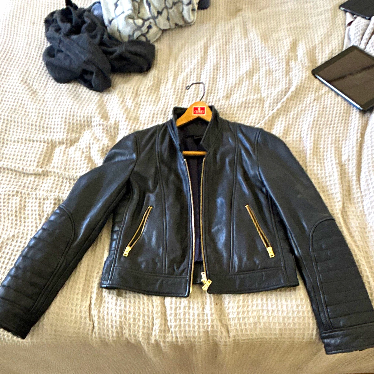 J.CREW Leather Outer Shell Black Coats, Jackets & Vests for Women