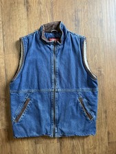 Vintage Wrangler Hero Denim Vest Sherpa Corduroy Collar Men  s Size Medium