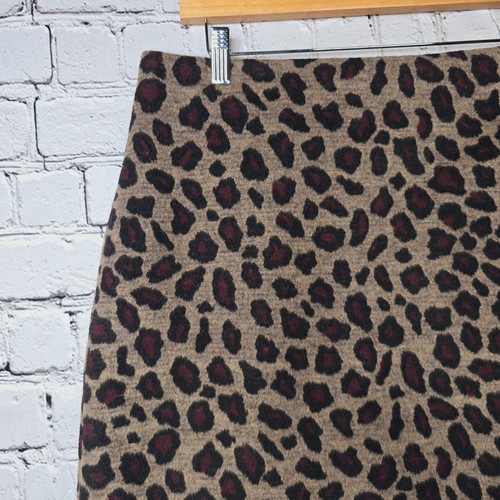 Ann Taylor Wollmischung Shell Gepard Leopard Tiermotiv A-Linie Minirock Gr. 12 - Bild 3 von 9