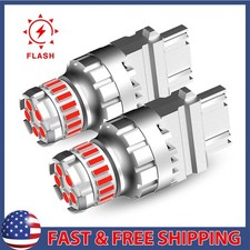 Pair 3157 Red Strobe LED Flashing Brake Blinking Tail Bulb Light/Parking 2F3