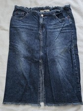 Vintage Paris Blues Originals Frayed Denim Skirt Size 3 Made In USA
