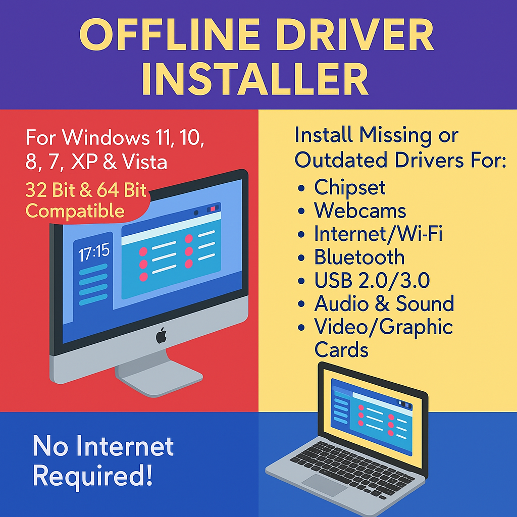 Drivers Automatically Install #1 Windows Drivers Automatic Install Kit 11, 10, 8, 7, XP - No Internet ...