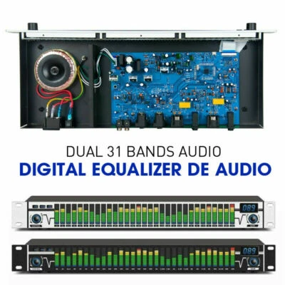 Professional Dual 31 Bands Audio Digital Equalizer LED Music Spectrum Analyze