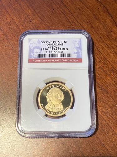 2007 S John Adams Presidential Dollar $1 NGC PF70 Ultra Cameo