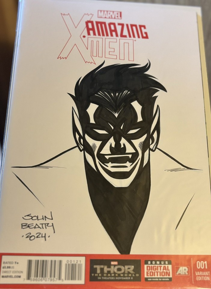 Nightcrawler Drawn By John Beatty 2024 On Amazing X-men Blank With COA Comic Art