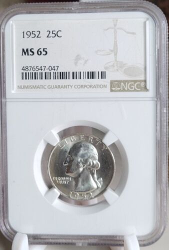 1952 Washington Quarter 25c NGC MS 65