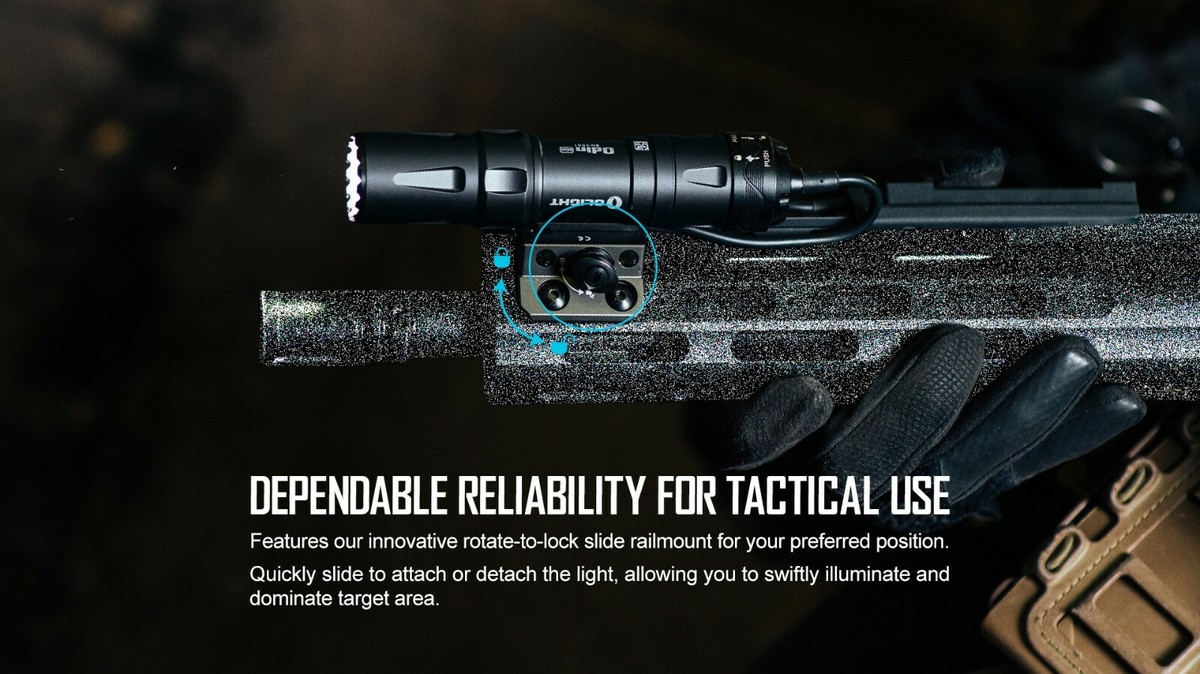 Olight Odin Mini 1250 Lumen Rechargeable Quick Release Rail Mount