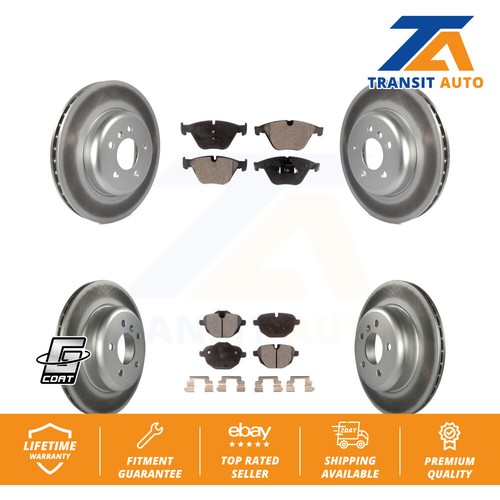 Front Rear Coated Disc Brake Rotors & Ceramic Pad Kit For BMW 535i