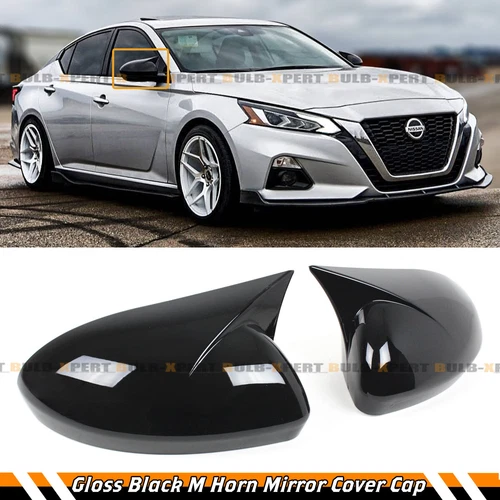 FOR 19-24 ALTIMA & 2020-24 SENTRA JDM M STYLE GLOSS BLACK SIDE MIRROR COVER CAPS