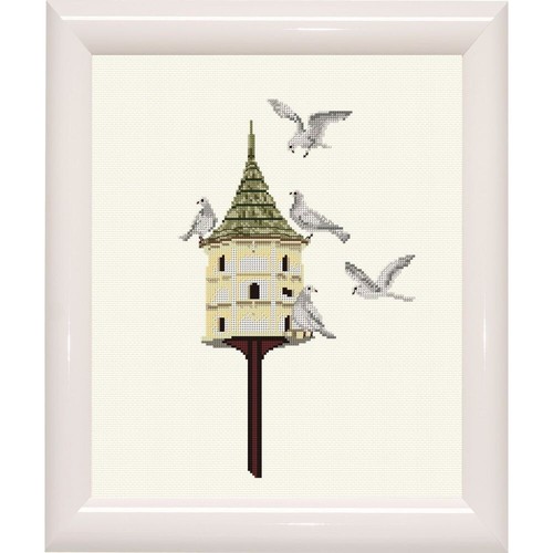 Cross-stitch kit Pigeon house 592 Thea Gouverneur Linen - Picture 6 of 6