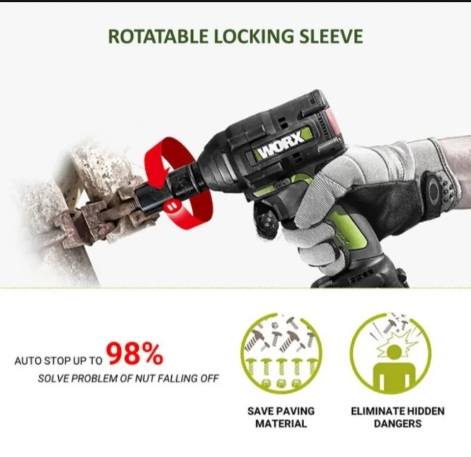 WORX WU279 / WORX WU 369.9 - 20V Li-ion Brushless Impact Drill (Double Battery) - Image 3 of 4