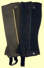 Clarino Suede Leather Half Chaps Brown or Black Adult S M L XL XXL XXXL Washable