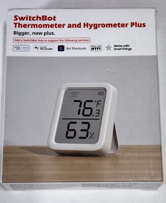 SwitchBot Thermometer & Hygrometer Plus. Model W2301500.  Bluetooth
