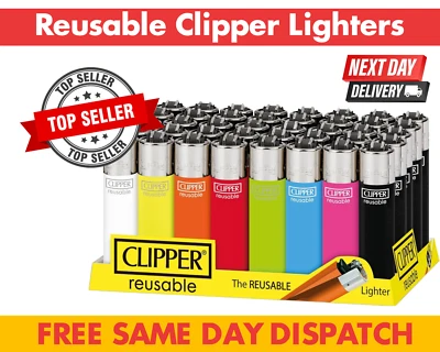 Clipper Refillable Lighters Colourful Multipack Reusable Lighters, Pack of 10 UK - Image 1 of 4