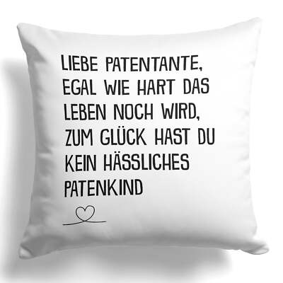 Patentante Geschenk Patin Kissen Taufpatin Geburtstag Weihnachten Deko Frauen