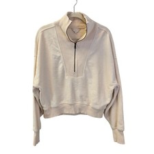 Ted Baker Varen Funnel-neck Cotton Half Zip Cropped Jumper Jacket Size TB 4/10