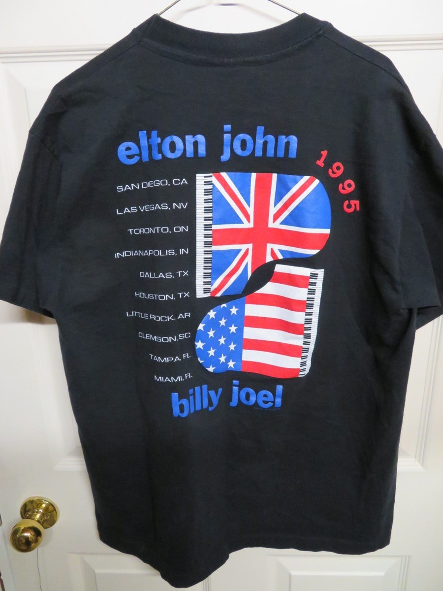 Elton John Billy Joel Tシャツ Ⓒ 1995 usa製 Elton John & Billy Joel, Vintage Commemorative 1995 Tour T-Shirt
