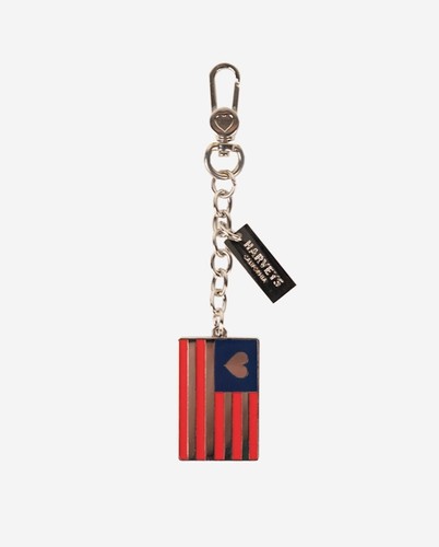 NEW WITH TAGS HARVEYS Spangled Bow Clutch Purse SEATBELT Keychain 4th of July - Picture 3 of 12