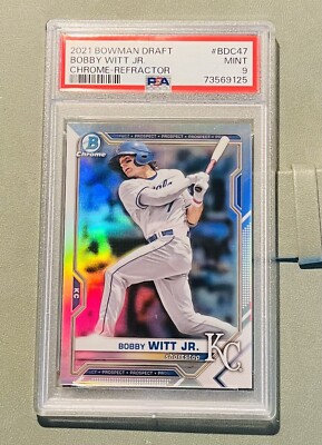 Bobby Witt Jr 2021 Bowman Chrome Draft—Refractor #BDC47 PSA 9 Mint 