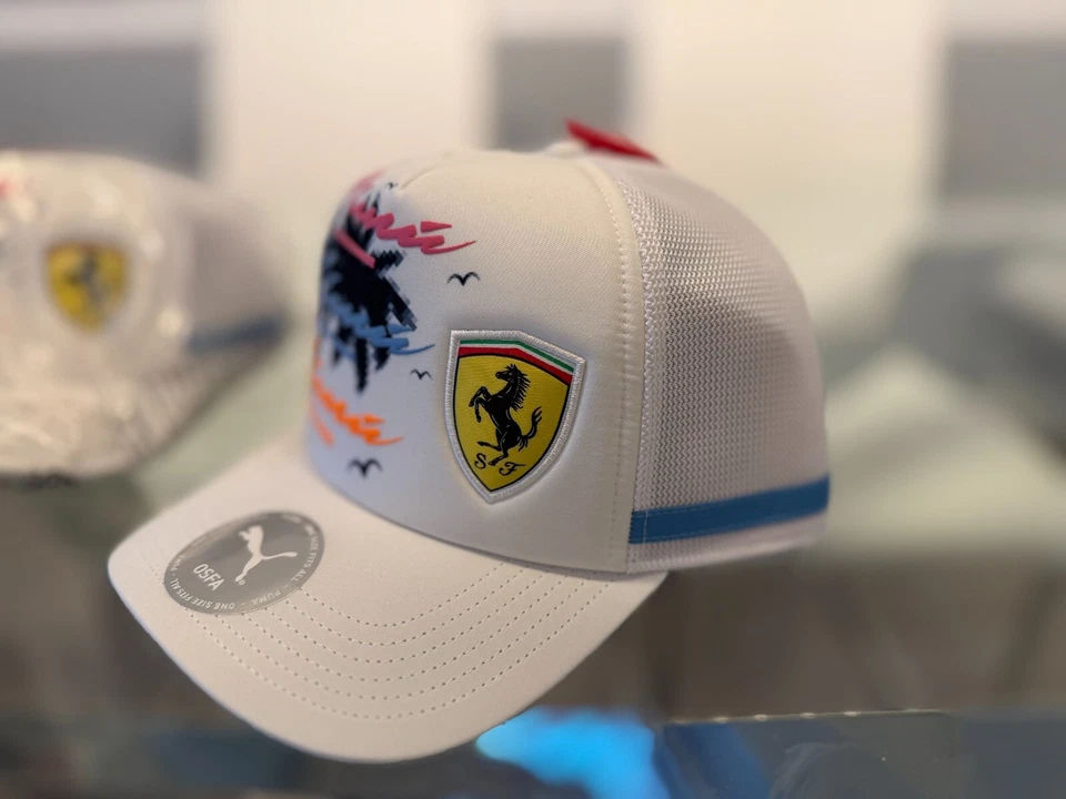 Limited Edition Ferrari Puma 2025 Miami GP Trucker Snapback Hat Cap - Image 2 of 3