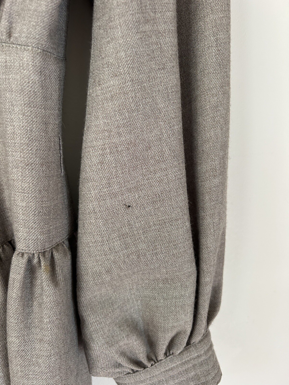 Vintage Adele Simpson Gray Button Front Wool Dress - image 3