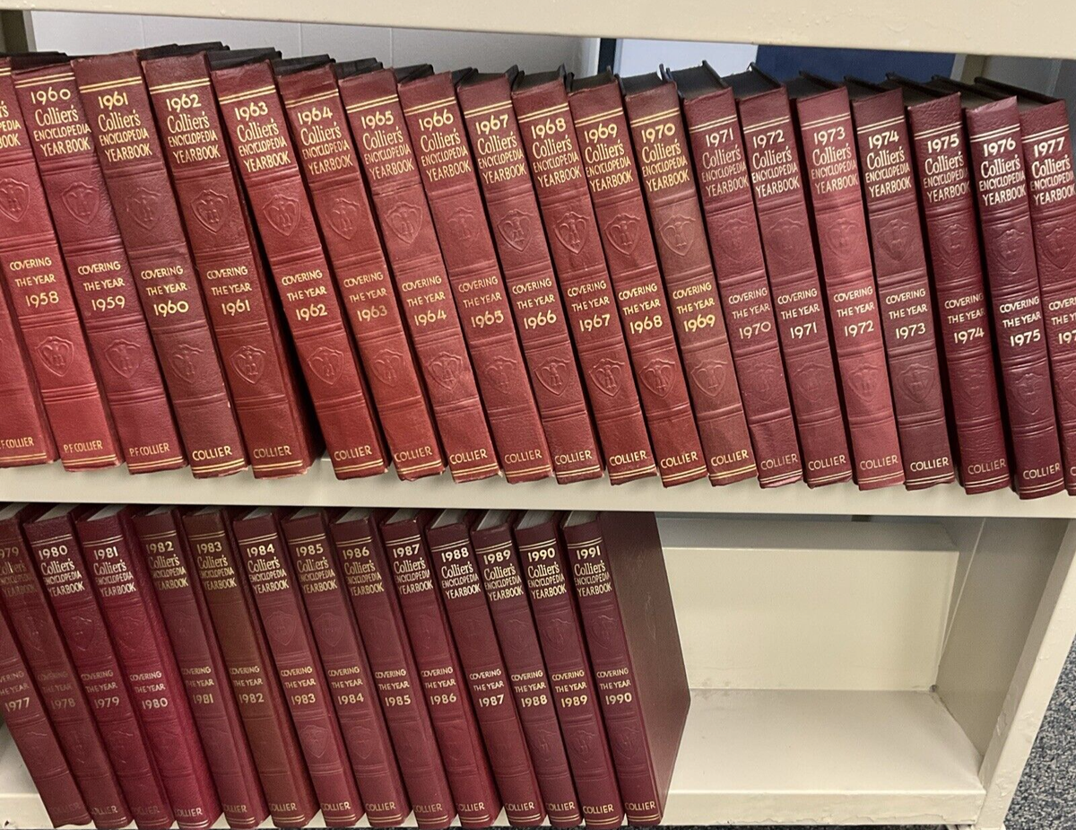 Vintage Colliers Encyclopedia Yearbooks Set of 34 ~ Covers
