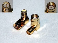 2x RP-SMA Male to RP-SMA Female RIGHT Angle RF Connectors Adapters; US Stock