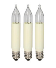 3x EGB Kleinschaftkerze Elfenbein E10 8V 14V 23V 34V3W  Kleinschaftkerzen