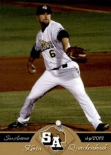 2013 San Antonio Missions Grandstand #18 Kevin Quackenbush Tampa Florida FL Card