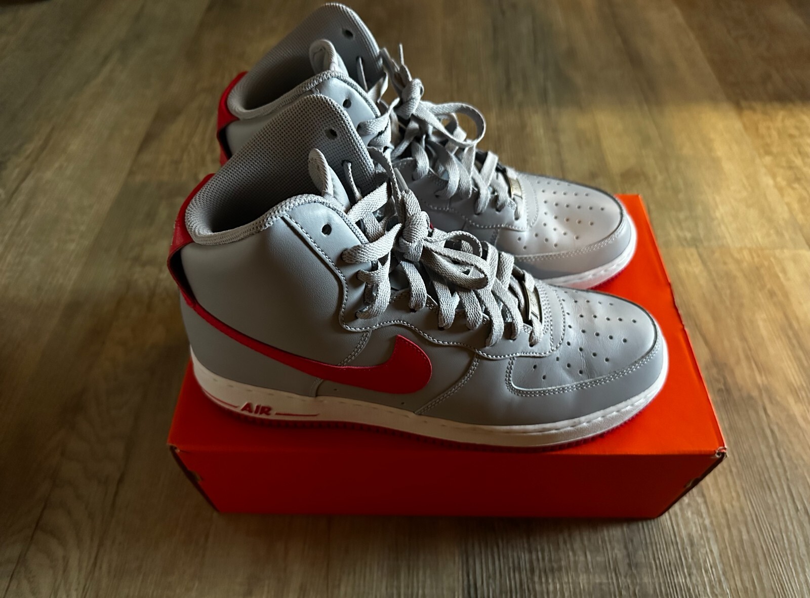 Nike Air Force High-Top Great Condition 315121-019 (Grey/Red - Main Image