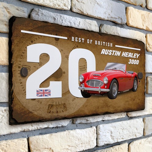 Austin Healey House Number Slate Sign Car Garage Door Plaque Personalised CLS01 - Picture 4 of 6