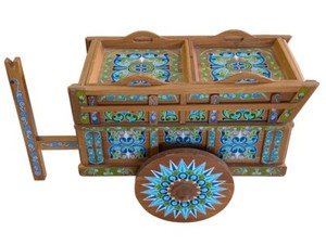 Vintage Sarchi Oxen Cart, Drink Cart, Hand Painted, 27″W, PA6705