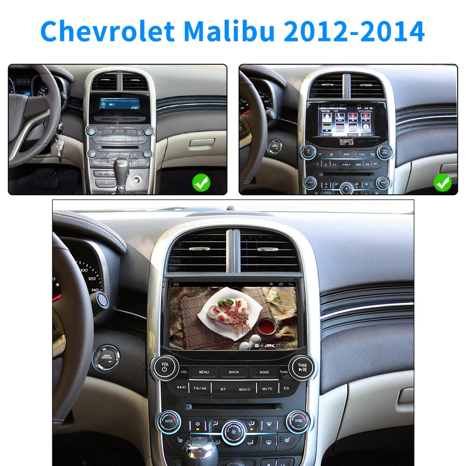 4-64GB Android 13 For Chevrolet Malibu 8 2012-15 Carplay Car Radio WIFI GPS Cam Foto 3 de 4