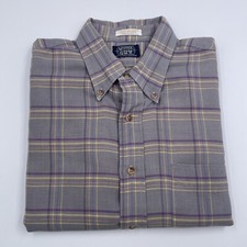 VTG Mister Guy Plaid Button Up Shirt Men's Size L 16-16 1/2 Collar Made in USA