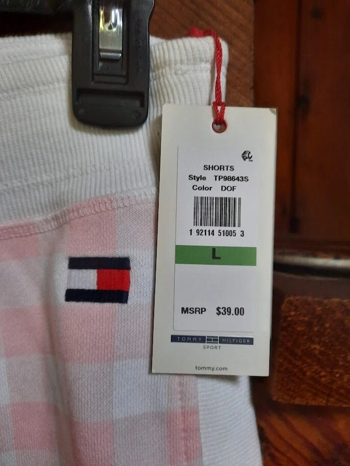 Pantalones Cortos Tommy Hilfiger Deportivos Rosa Guinga Algodón Cordón Talla L Foto 2 de 4