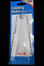 Image of Tiger Folding Ruler 30cm Protractor Exam Stationery Plastic Angled School Office