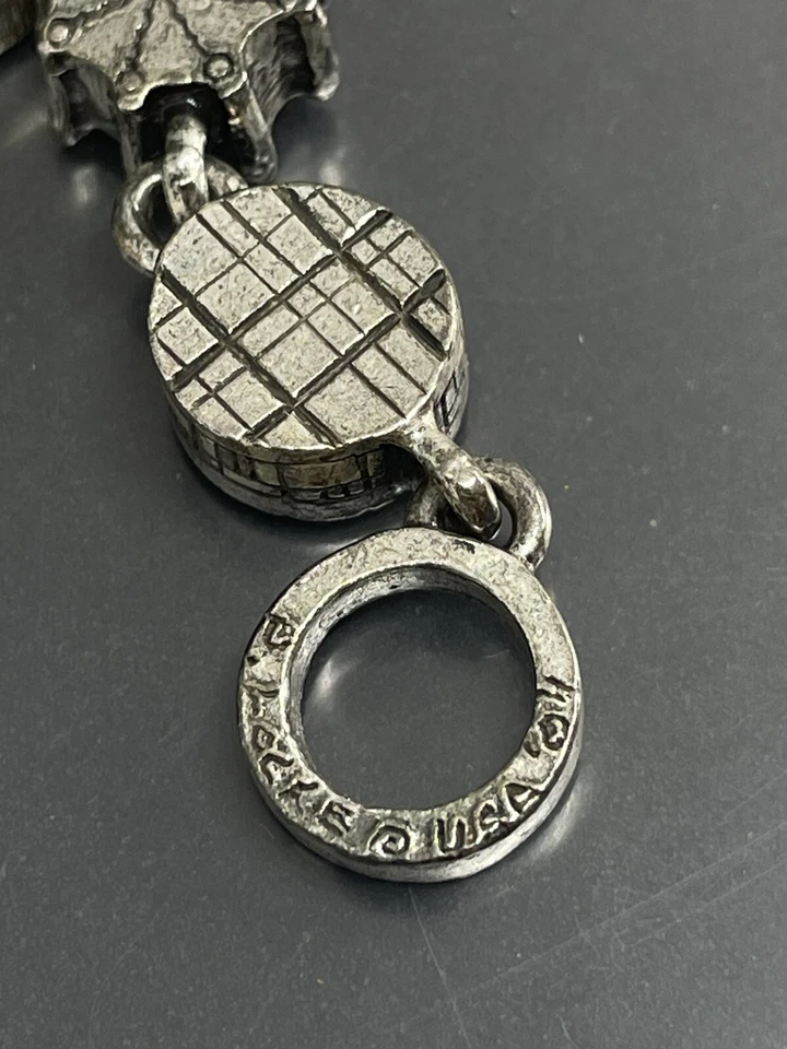 Patricia Locke USA Signed ‘04 Silvertone Swarovski Crystals 7” Link Bracelet - Image 4 of 4