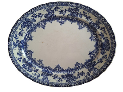 Keeling & Co Late Mayers Watford Muster blau Transferdruck ovale Platte, 40 cm